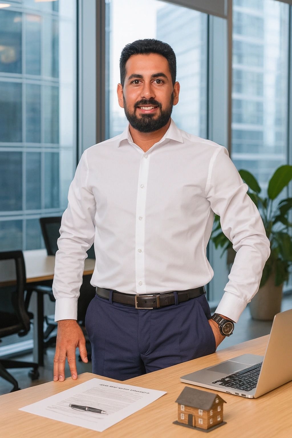 Mortgage specialist at desk